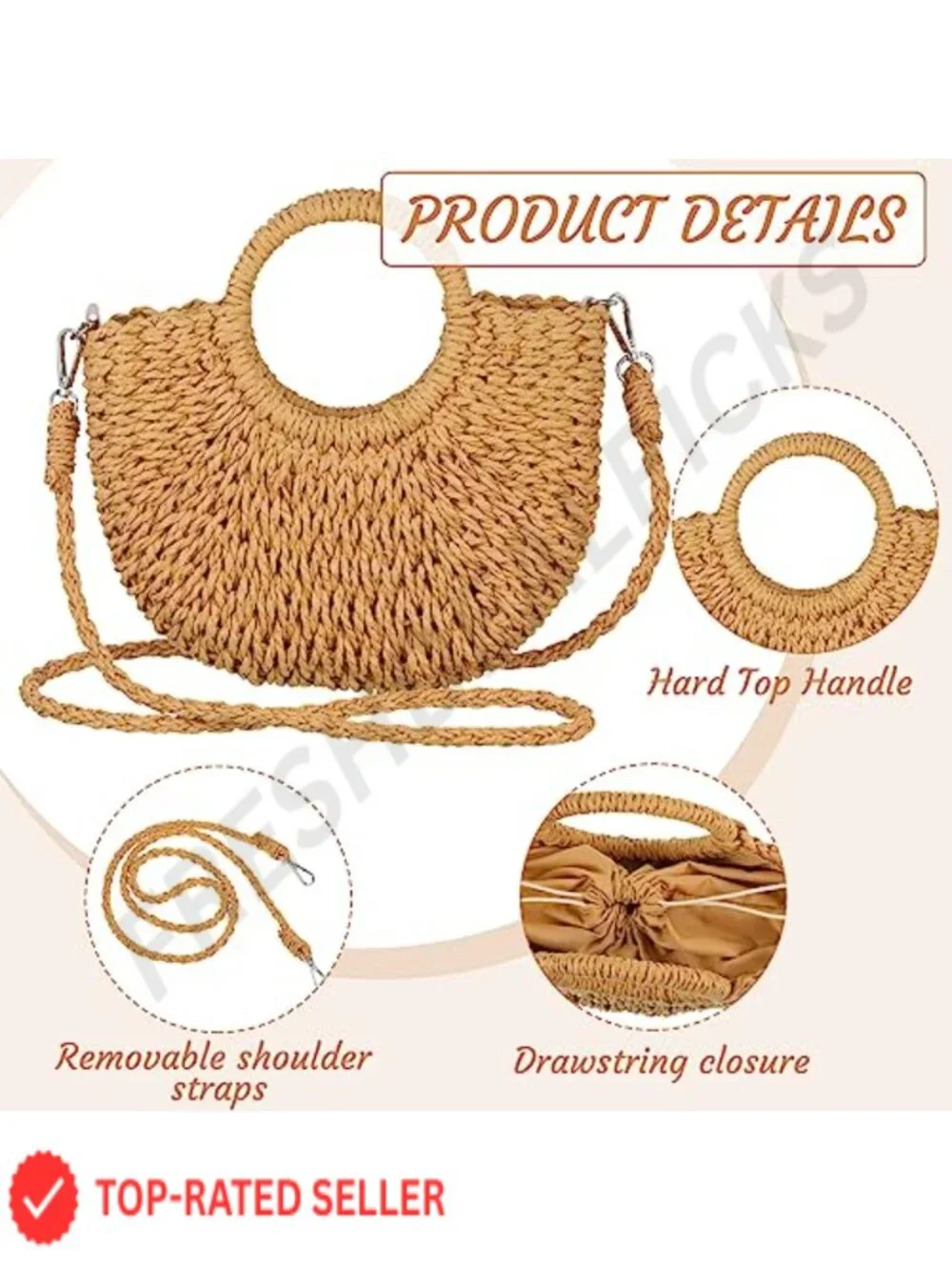 Straw Clutch Purse for Women with Rattan Earrings Set Boho Woven Handbag Summer